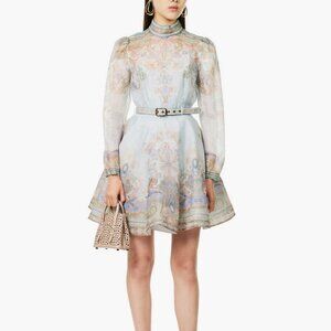 NEW Zimmermann linen and silk-blend mini dress